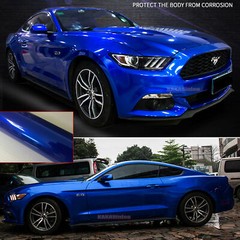 Bright Blue Pearl Glossy Satin Car SUV Hood Vinyl Wrap Glitter Modify Sticker US