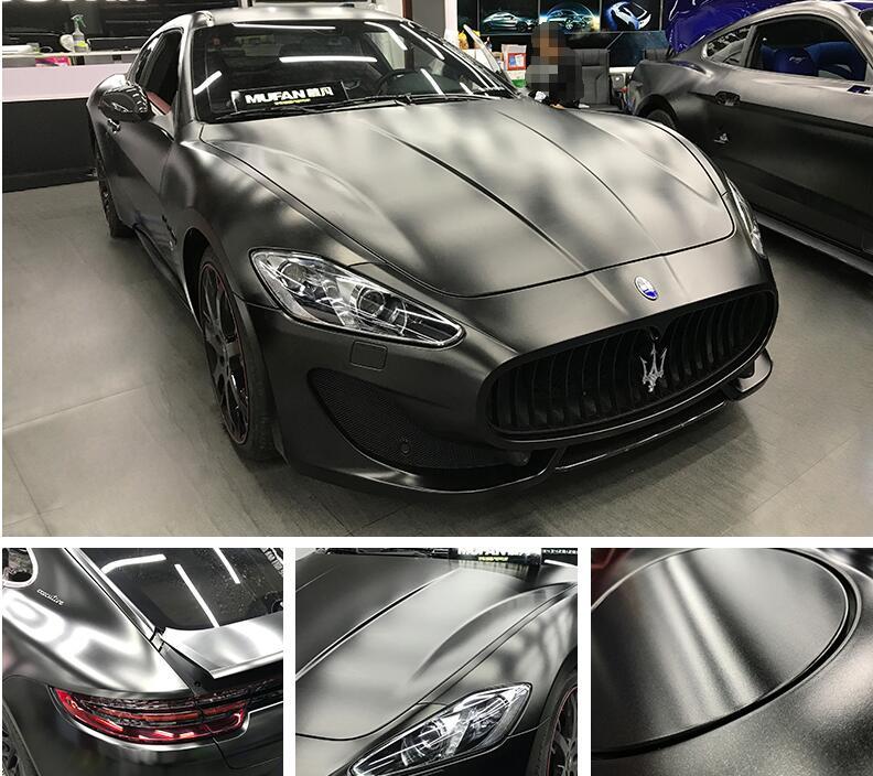 Whole Car Wrap 50FT x 5FT Metallic Satin Matte Chrome Dark Gray Vinyl Sticker US