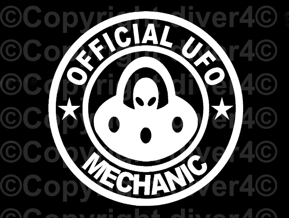 Official UFO Mechanic Alien Car Van Window Decal Bumper Sticker US Seller
