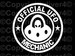 Official UFO Mechanic Alien Car Van Window Decal Bumper Sticker US Seller