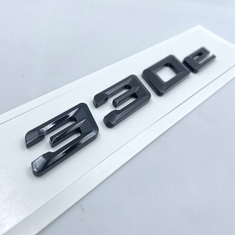 GLOSS BLACK 330e EMBLEM REAR TRUNK NAMEPLATE BADGE DECAL For BM 2016-2023 330e