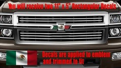 Mexican Flag OVERLAY Decals Stickers for Chevy Bowtie Emblem- 2 U CUT