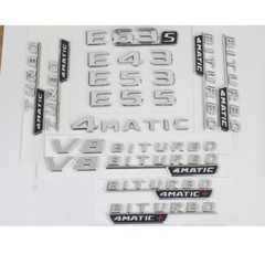 Chrome Trunk Fender Emblem E43 E53 E55 E63 E63s V8 BITURBO for Mercedes Benz AMG