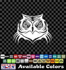 Owl Head Sticker Vinyl Decal Car Van Truck Laptop