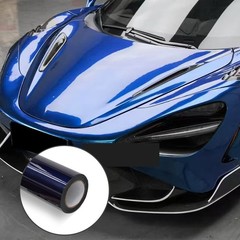 5FTx50FT PET Gentian Blue Metallic Vinyl Wrap Self-Adhesive Air Release US Stock