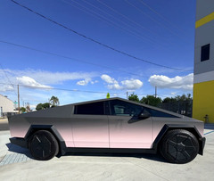 Tesla Cybertruck Full Body DIY PreCut PET Vinyl Wrap Color Black-Pink Gradient