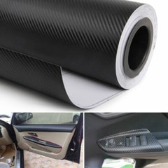 4D Car Interior Accessories Interior Panel Black Carbon Fiber Vinyl Wrap Sticker