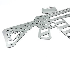 20″ Polished Stainless Steel AR15 Rifle American Flag Emblem Decal – Laser Cut