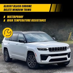 Delete Blackout Window Trims Vinyl for 2011-21 Jeep Grand Cherokee BLACK 1-10