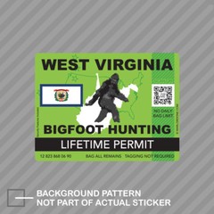 West Virginia Bigfoot Hunting Permit Sticker Decal Vinyl Sasquatch Lifetime