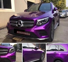 50FT Purple Entire Car Wrap Pearl Glossy Chrome Metal Vinyl Hood Roof Sticker BO