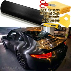 360″ x 60″ Black Brushed Aluminum Vinyl Film Wrap Air Bubble Free 30ft x 5ft