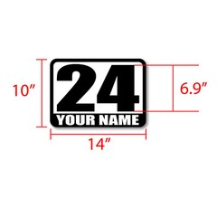 Custom Number Name Sticker 10″ 12″ Glossy Matte Magnet For Car Track Day Race x2