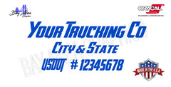 TRUCK DOOR DECALS SET X2 CUSTOM USDOT COMPANY NAME CITY STATE VINYL