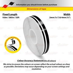 GLOSS BLACK 1/2″ 12mm Twin Lines Roll PIN STRIPE Car TAPE Decal Vinyl Sticker