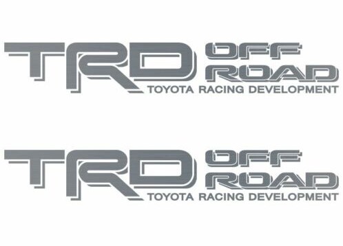 (2) TRD OFF ROAD Decals Stickers Silver Vinyl Toyota Tacoma Tundra 4×4 4Runner