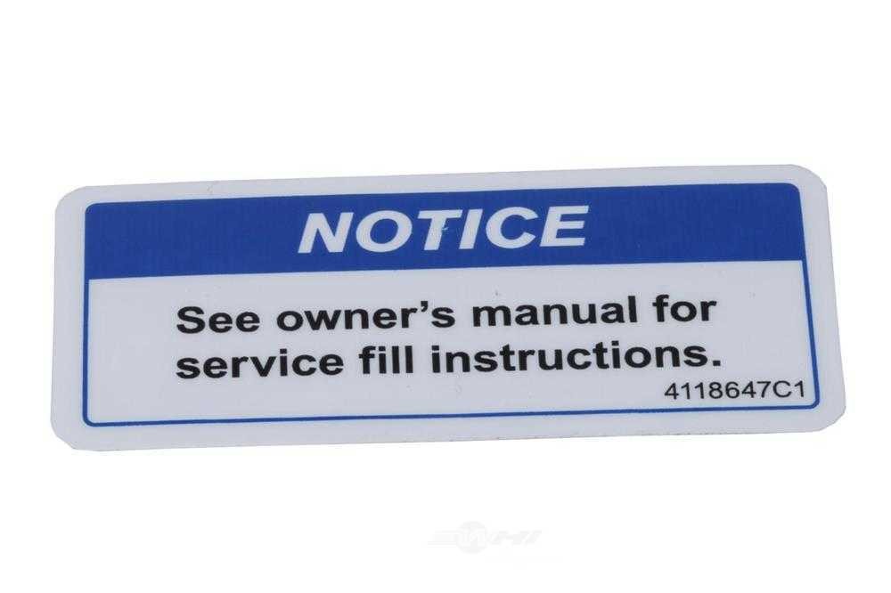 GENUINE GM PARTS CANADA 19404059 Caution Label