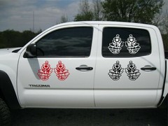 Pair of Hand Guns Skeleton Pistol Weapons Car Truck Window Vinyl Decal Sticker