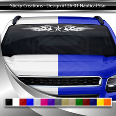 126-01 NAUTICAL STAR Windshield Decal Window Sticker Vinyl Graphic Tribal Star