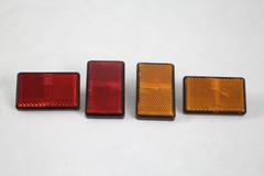 ATV Reflector Bolt On Red & Amber Rectangle Side Marker Universal Motorcycle x2