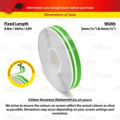 1/2″ 12mm Vinyl Pinstriping PinStripe Car Styling Double Line Sticker LIME GREEN