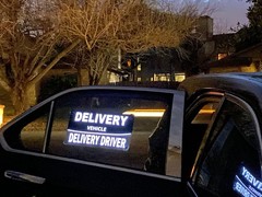 LED Delivery Driver Car Sign Lighted Acrylic Window Sticker for Delivery Vehicle