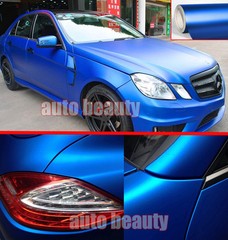 Entire Car Wrap Metallic Matte Chrome Blue Satin Vinyl Sticker – 50FT x 5FT ACAC