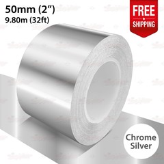CHROME SILVER 2″ 50mm Roll PIN STRIPE Striping Line TAPE Decal Vinyl Sticker
