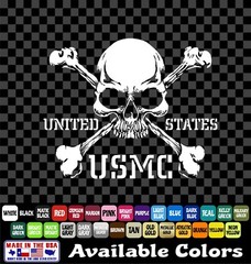 USMC Marine Corps Sticker Military Veteran United States Window Vinyl Decal