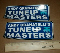 2 Indy 500 Tune-up Masters Racing decal stickers 1970 lot Andy Granatelli STP 7″