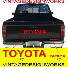 TOYOTA TACOMA TAILGATE Vinyl Decal Sticker Emblem Logo Graphic WHITE