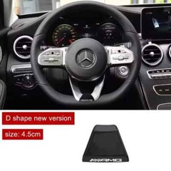 3D Badge For AMG Steering Wheel Emblem Squared Base GLC C43 C350E Chrome Black