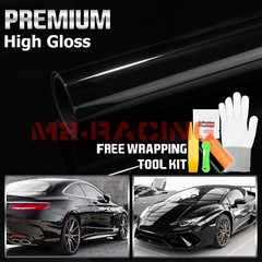 High Gloss Glossy Black Car Vinyl Wrap Sticker Decal Sheet Film DIY Air Release