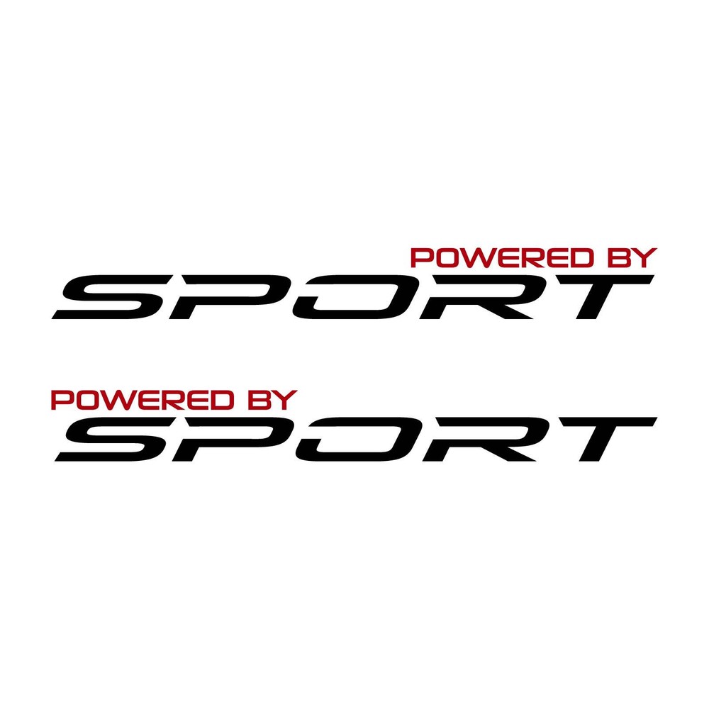 Pair Powered By SPORT Decal Sticker for Car Truck Racing Performance