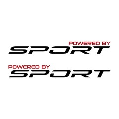 Pair Powered By SPORT Decal Sticker for Car Truck Racing Performance