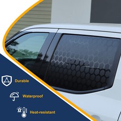 Honeycomb Rear Side Door Window Vinyls Decal Fits Toyota Tundra 2022-2026
