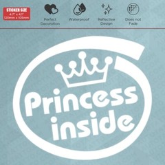 Cute Little Princess On Board Baby Car Van Windows Liftgate Decorate White