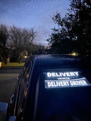 LED Delivery Driver Car Sign Lighted Acrylic Window Sticker for Delivery Vehicle