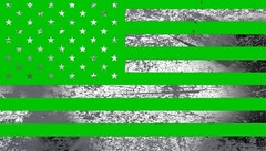 DISTRESSED AMERICAN FLAG GREEN & GRAY USA VINYL STICKER DECAL GLOSS