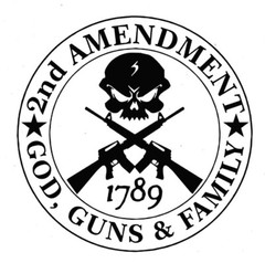 Guns god family gun owners decal window sticker political 2nd 1789 USA Nra