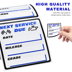 Rdxcv 300PCS Oil Change Stickers, 2″ × Transparent No Residue White