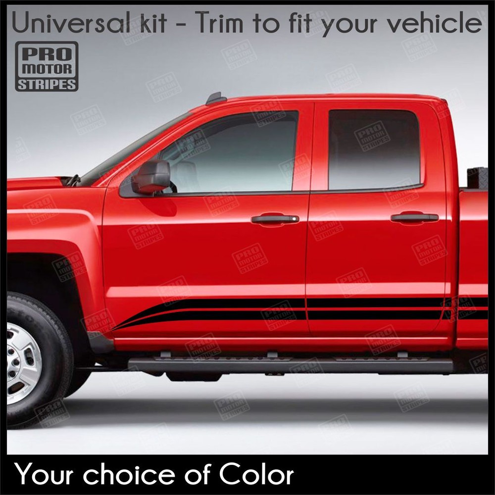 Rocker Panel Side Stripes Decals For Chevrolet Silverado Colorado S10 WT LT EV