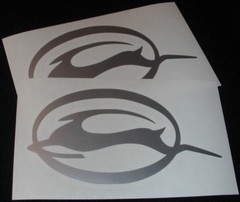 2 New IMPALA Chevy 6″ Silver Metallic Decals Stickers Car Show Window Decal