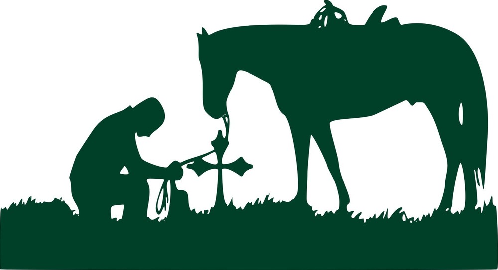 Christian Cowboy Horse Cross Praying Car Truck Window Vinyl Decal Sticker