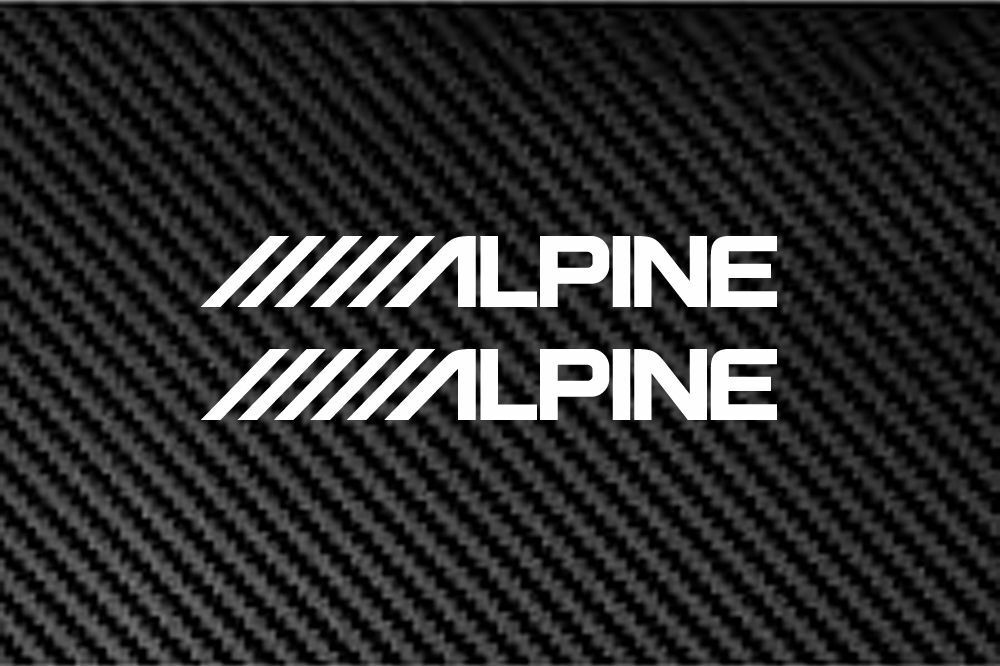 ALPINE 2 X 8″ car audio speakers stereo Amplifier sounds decal sticker stickers