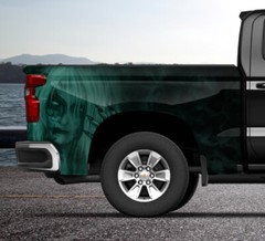 Mist Sexy Woman Teal Truck Wrap Vinyl Bed Side Graphic Decal Tailgate DS PS US
