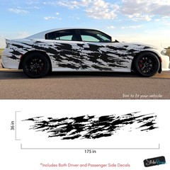 Car graphic decal sticker for Challenger, Charger. Splash Scratch Decal. #7102