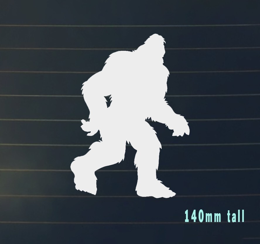 BIGFOOT YETI SASQUATCH FUNNY style Sticker DECAL WHITE 140MM TALL VINYL