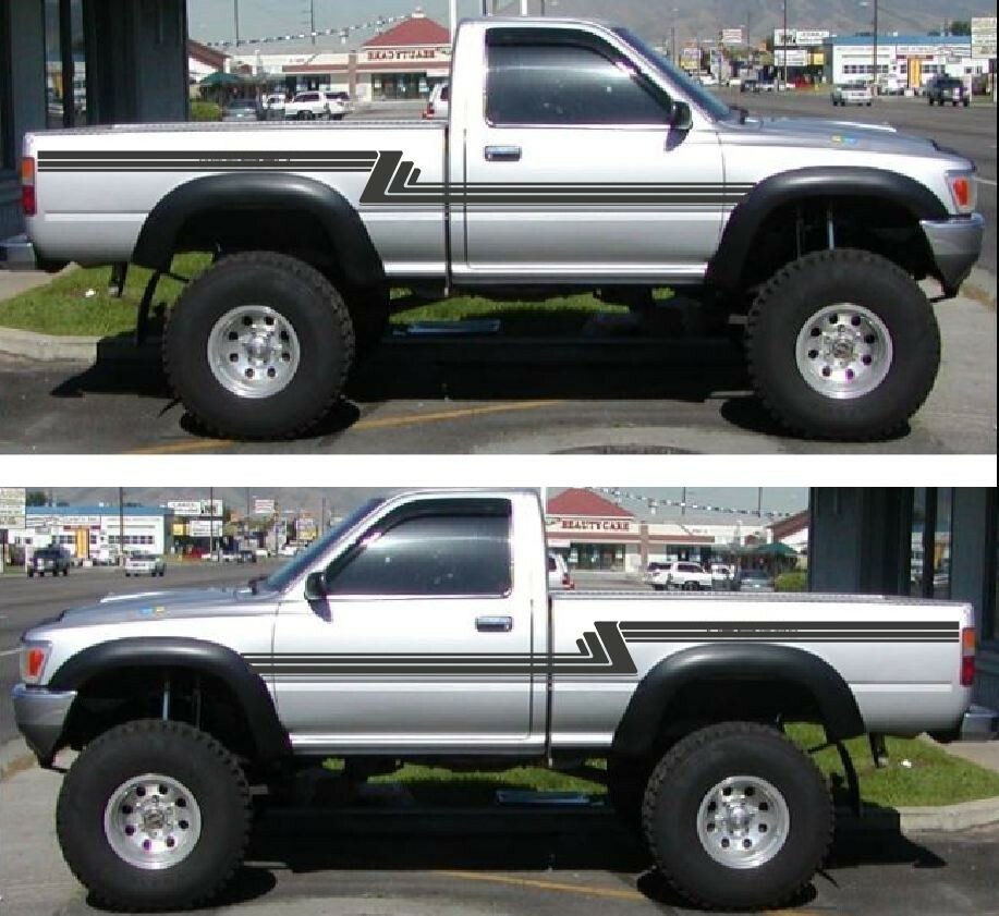 VINTAGE STYLE RETRO VINYL DECALS GRAPHICS FIT TOYOTA PICKUPS 89 to 94