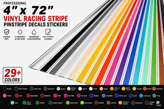 High-Performance Vinyl Racing Stripe Decal 4″ X 72″, Oracal Vinyl